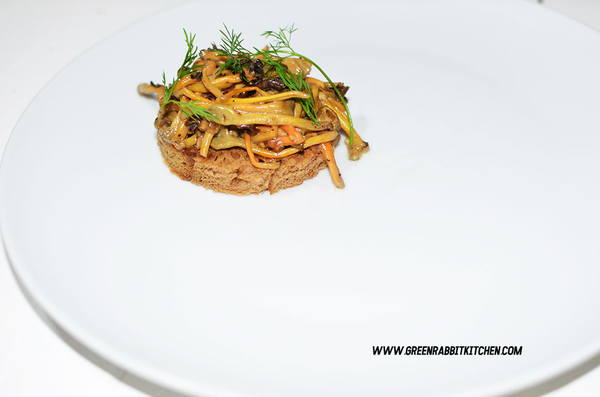 Vegan Chanterelle Mushroom Crostini 03 Green Rabbit Kitchen