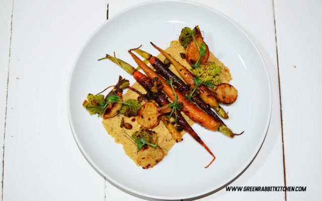 Pan Fried Heritage Baby Carrots Salad with Black Truffle Hummus 05