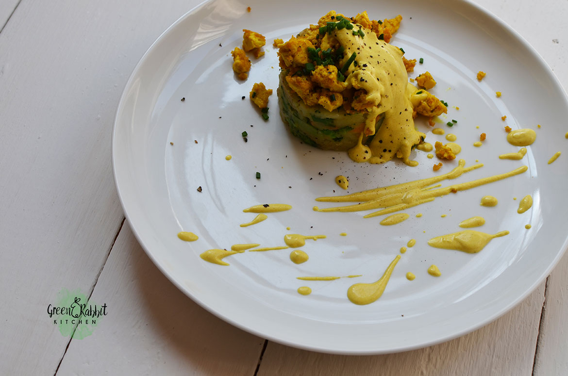Vegan Bubble and Squeak with Scramble Tofu and Hollandaise Sauce 3