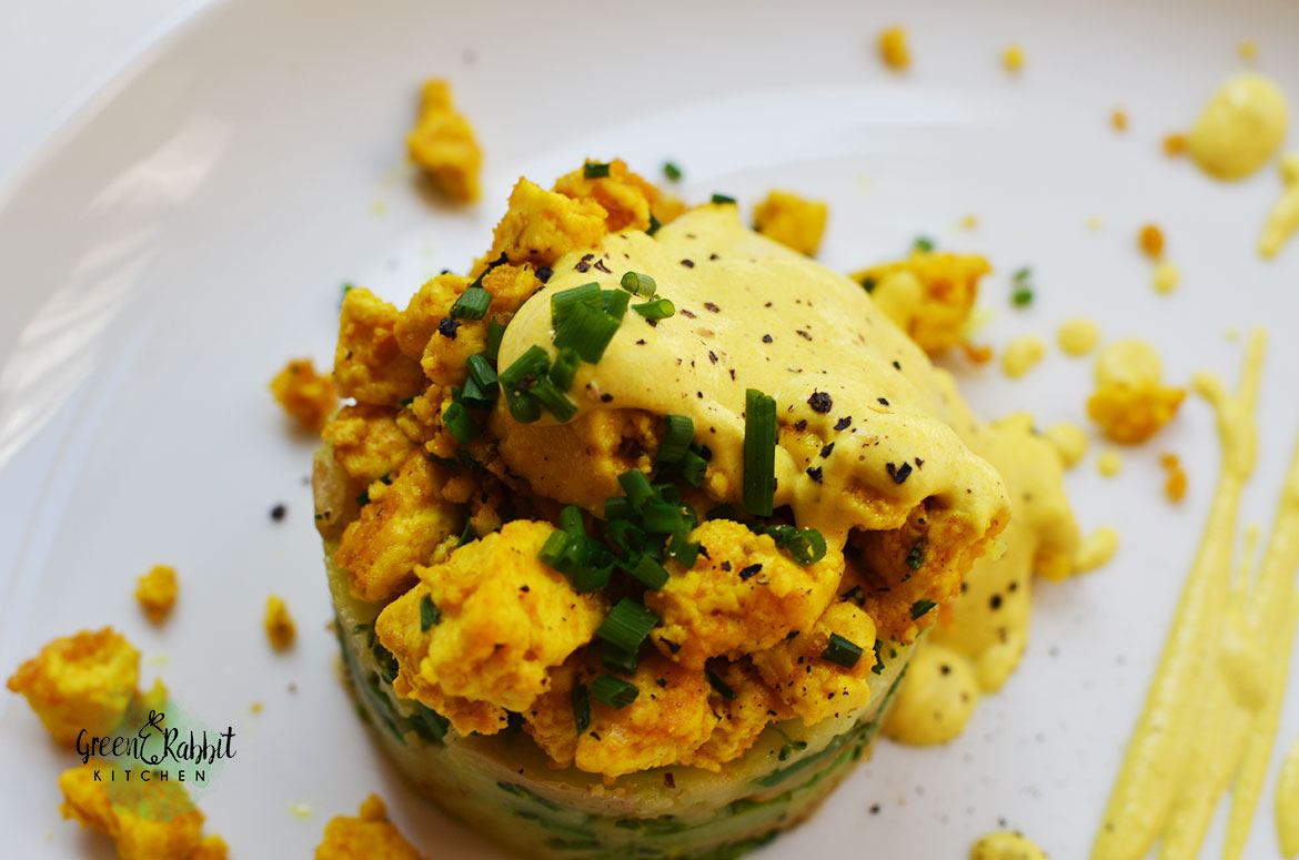 Vegan Bubble and Squeak with Scramble Tofu and Hollandaise Sauce 7